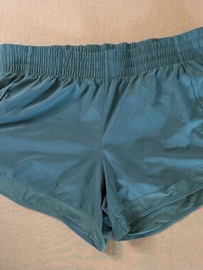 Athleta Teal Elastic-Waist Athletic Shorts
